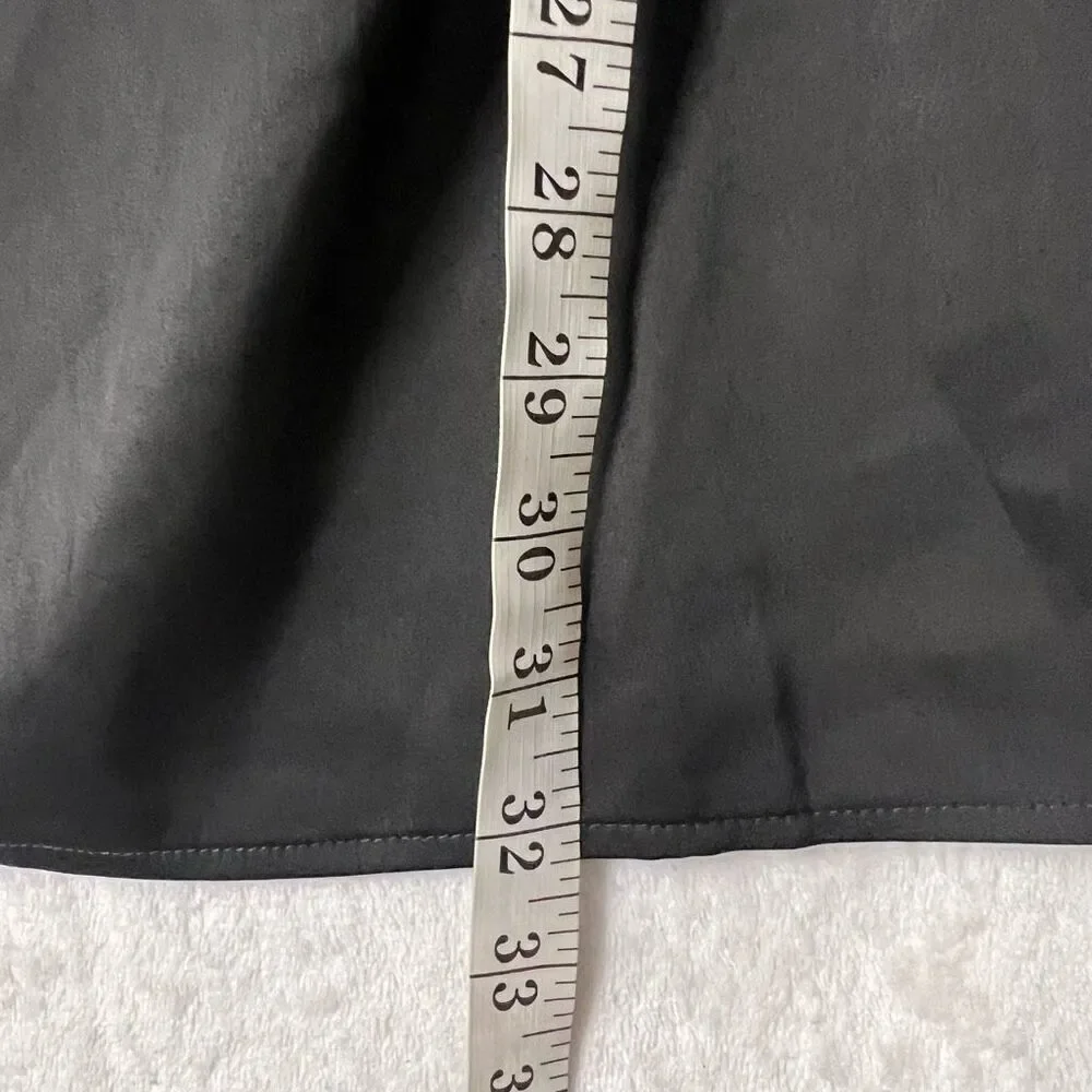 Lulus Truly the Cutest Black Satin Square Neck Mini Dress Size M New
